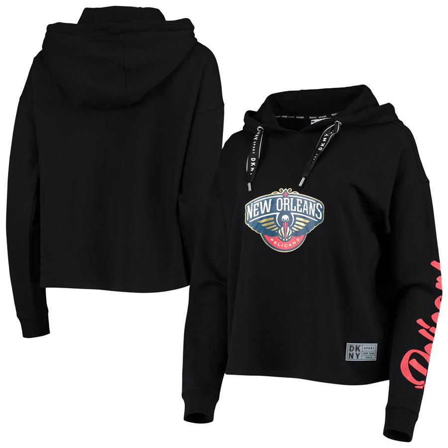 New Orleans Pelicans DKNY Sport Women's Suzy Pullover Hoodie - Black