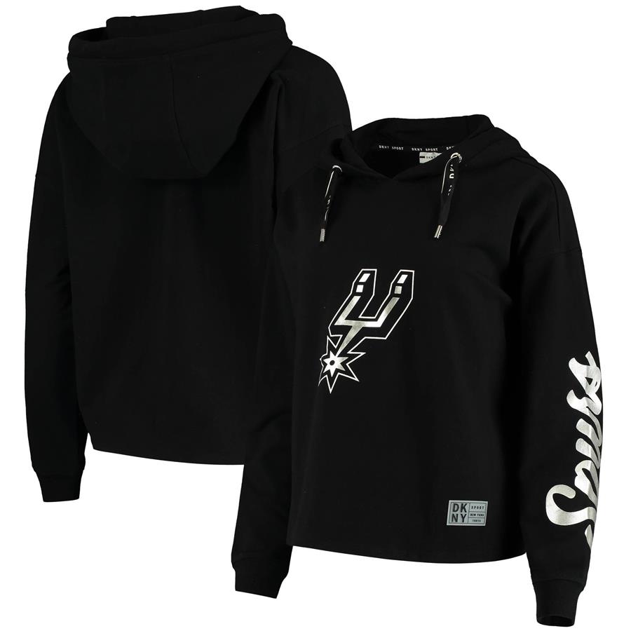 San Antonio Spurs DKNY Sport Women's Suzy Pullover Hoodie - Black