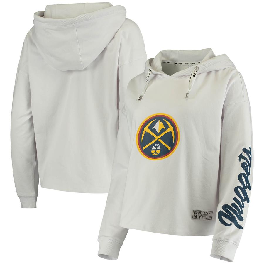 Denver Nuggets DKNY Sport Women's Suzy Pullover Hoodie - White