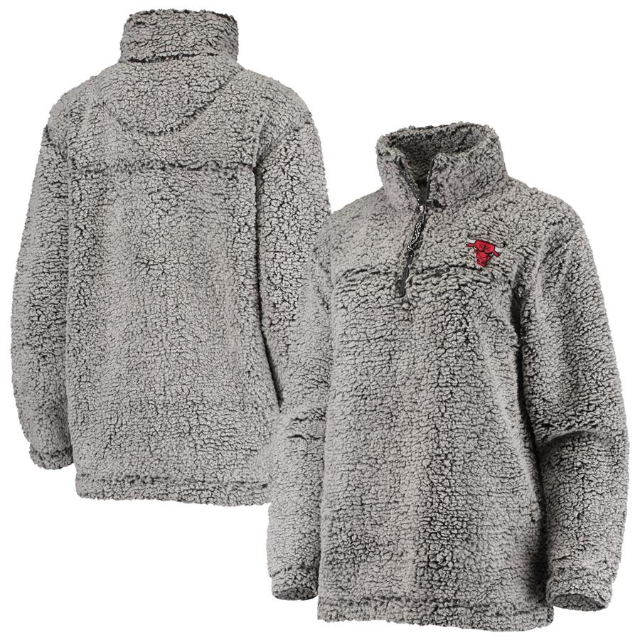 Chicago Bulls G-III 4Her by Carl Banks Women's Sherpa Quarter-Zip Jacket - Gray