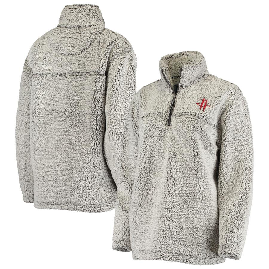 Houston Rockets G-III 4Her by Carl Banks Women's Sherpa Quarter-Zip Jacket - Gray