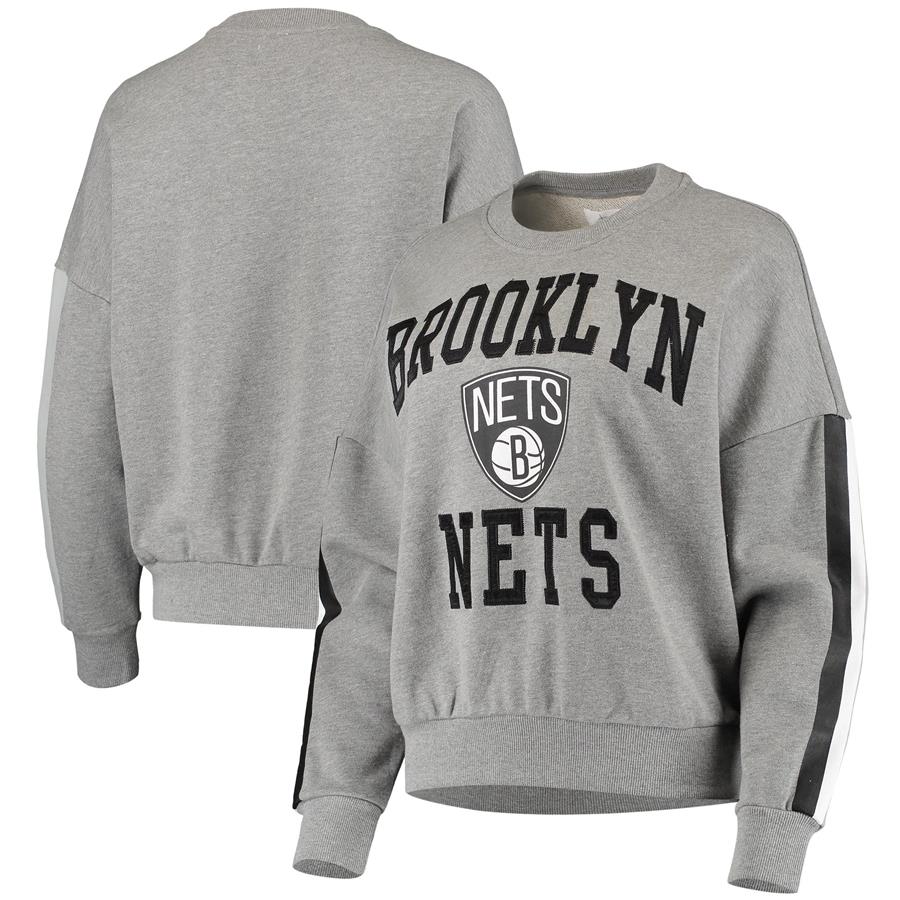 Brooklyn Nets Touch by Alyssa Milano Women's Slouchy Rookie Pullover Sweatshirt - Gray