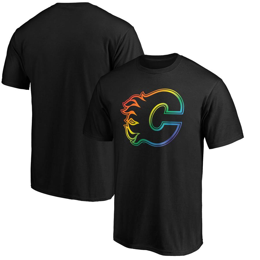 Calgary Flames Fanatics Branded Team Pride Logo T-Shirt - Black