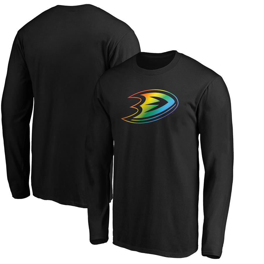 Anaheim Ducks Fanatics Branded Team Pride Logo Long Sleeve T-Shirt - Black