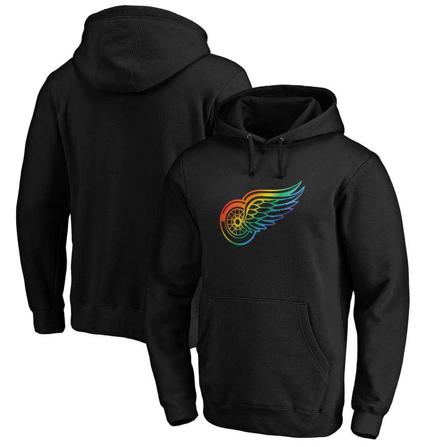 Detroit Red Wings Fanatics Branded Team Pride Logo Pullover Hoodie - Black