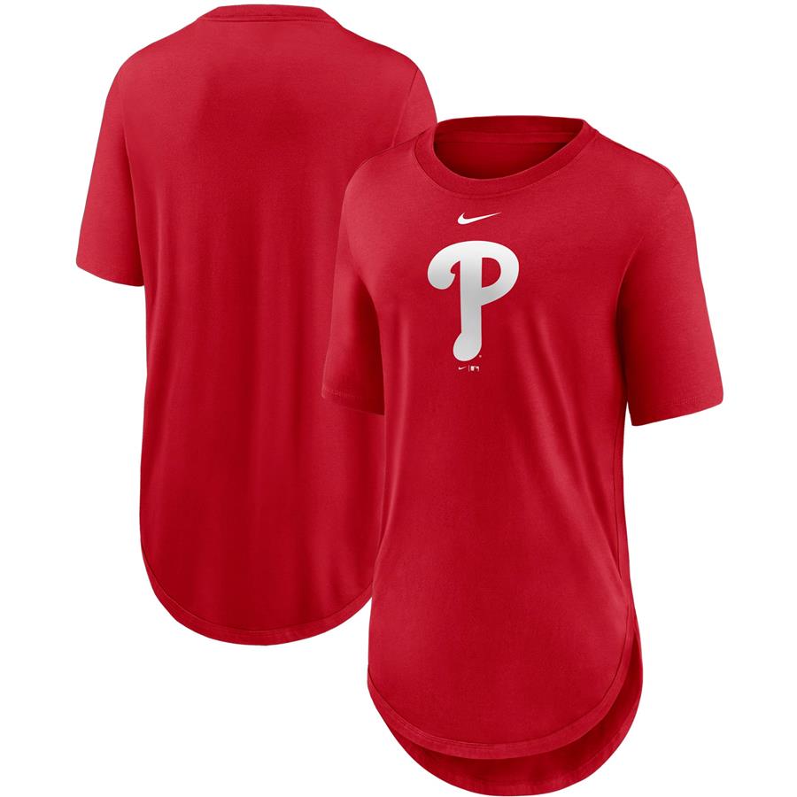 Philadelphia Phillies Nike Women's Mascot Outline Weekend Tri-Blend T-Shirt - Red