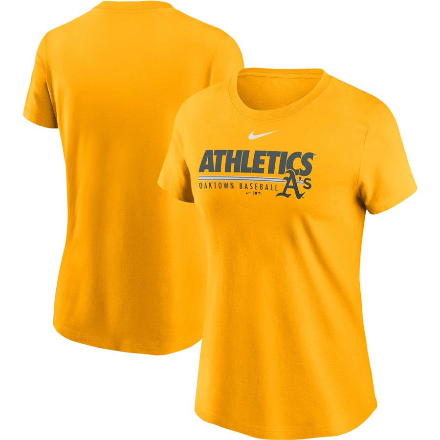 Oakland Athletics Nike Women's Baseball T-Shirt - Gold