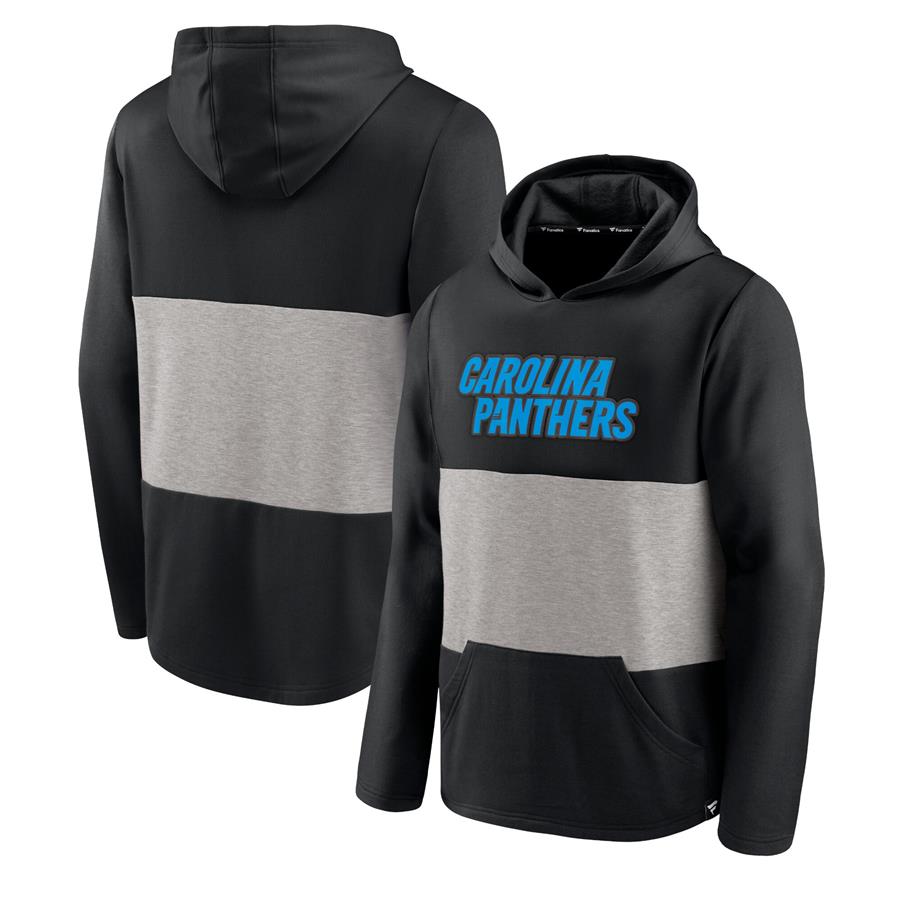 Carolina Panthers Fanatics Branded Linear Logo Pullover Hoodie - Black