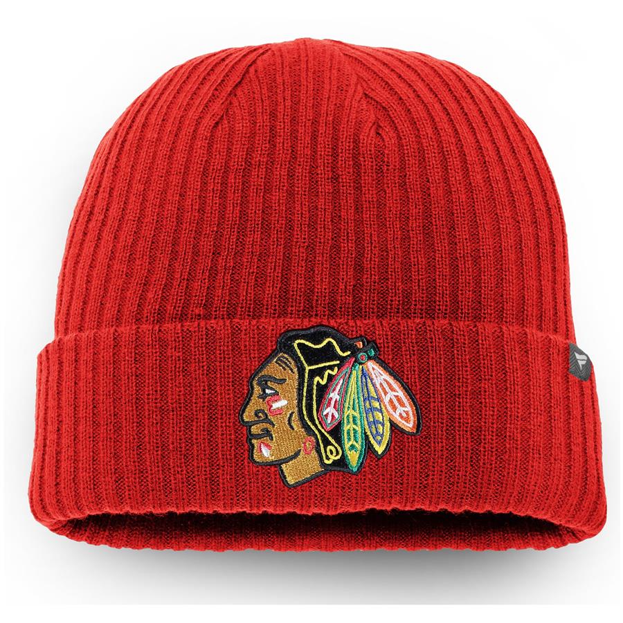 Chicago Blackhawks Fanatics Branded Core Primary Logo Cuffed Knit Hat - Red
