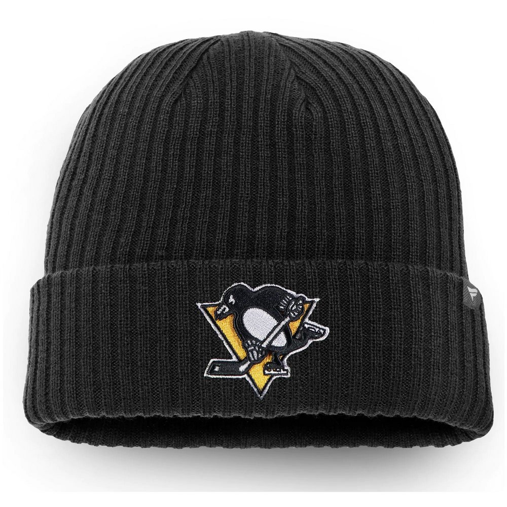 Pittsburgh Penguins Fanatics Branded Core Primary Logo Cuffed Knit Hat - Black