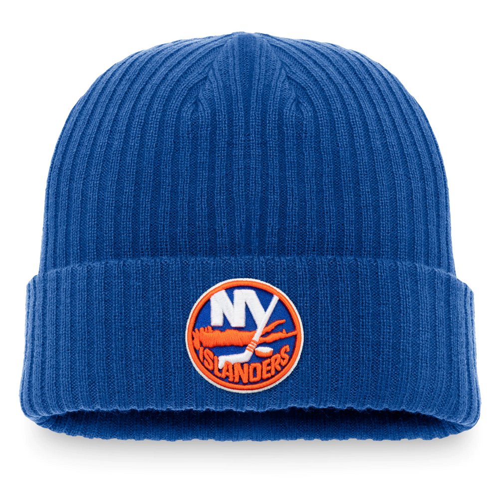 New York Islanders Fanatics Branded Core Primary Logo Cuffed Knit Hat - Royal