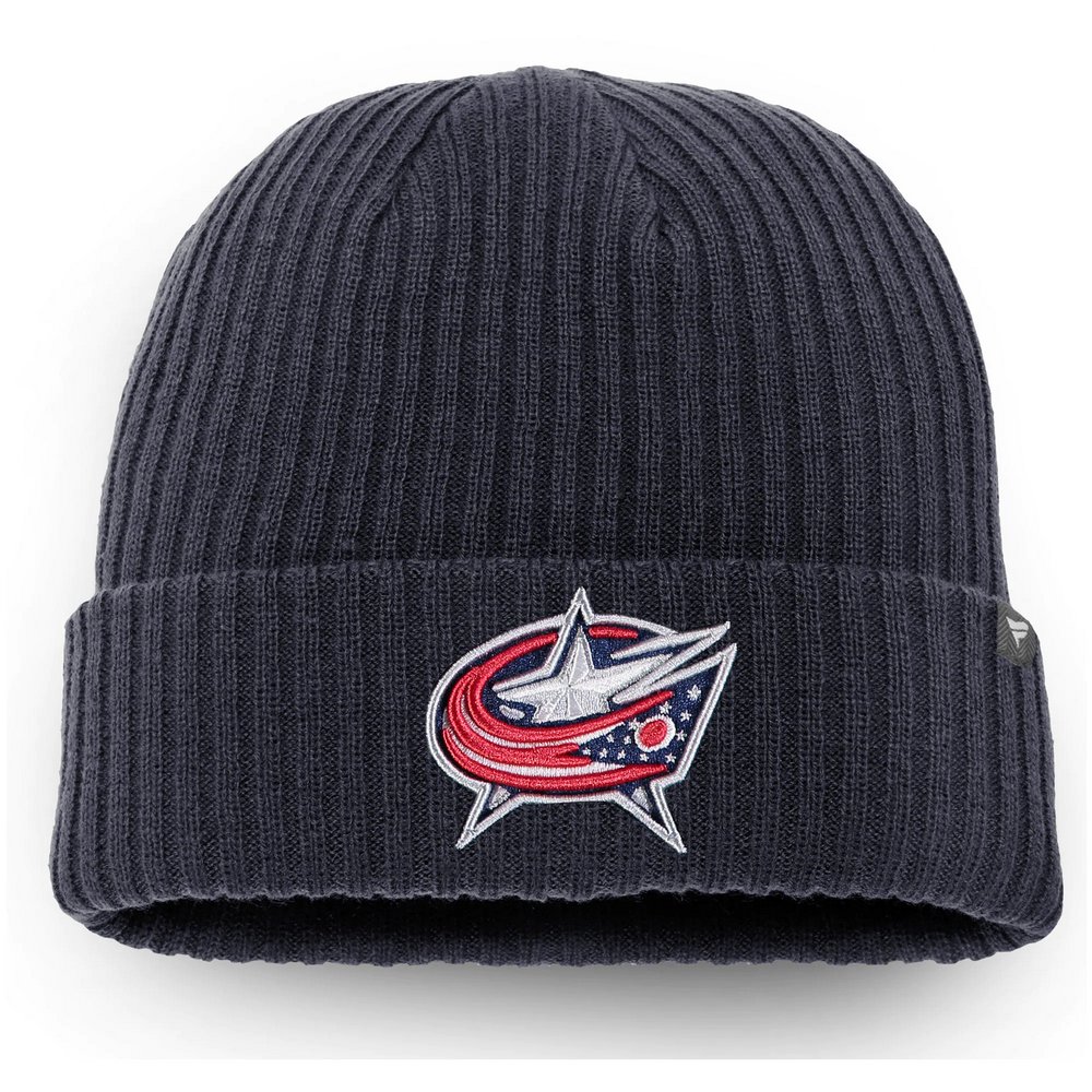 Columbus Blue Jackets Fanatics Branded Core Primary Logo Cuffed Knit Hat - Navy