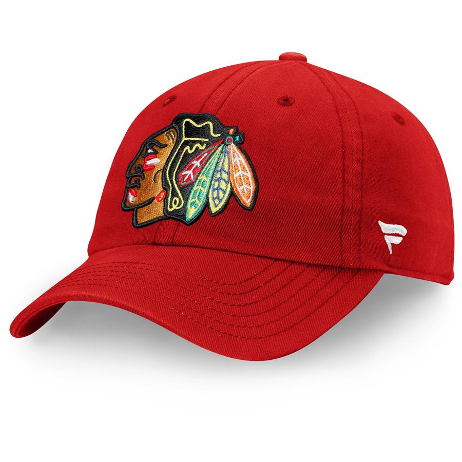 Chicago Blackhawks Fanatics Branded Core Primary Logo Adjustable Hat - Red