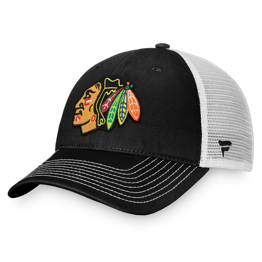 Chicago Blackhawks Fanatics Branded Core Primary Logo Trucker Snapback Hat - Black