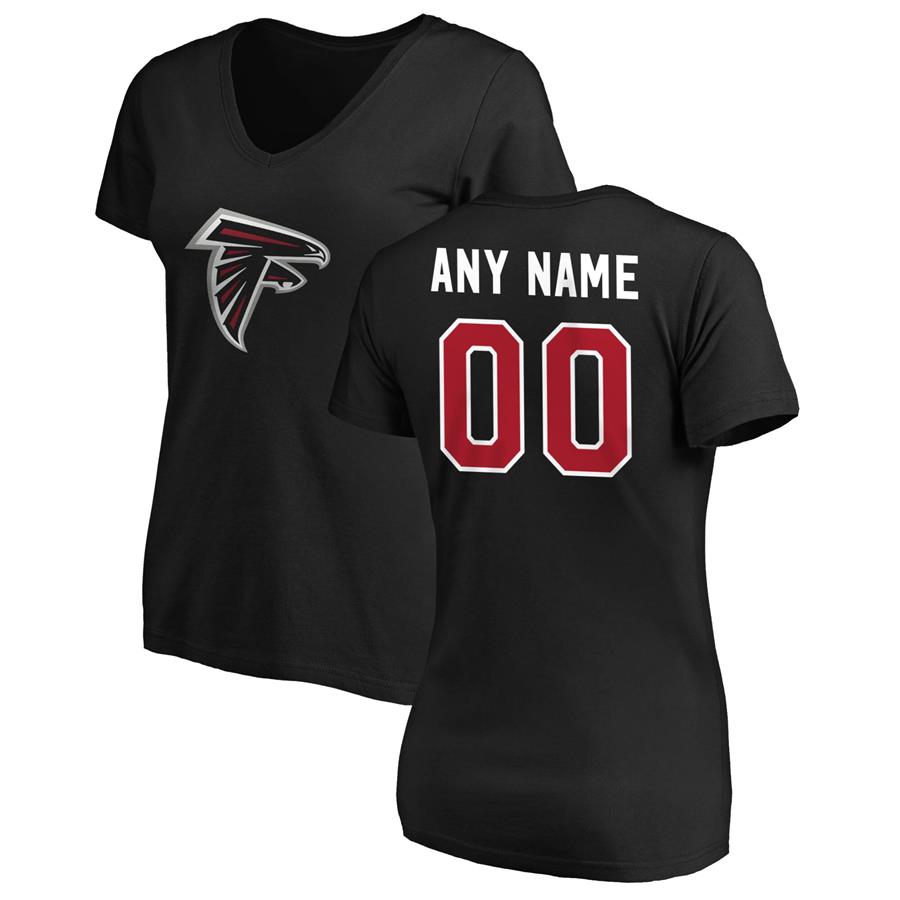 Atlanta Falcons Fanatics Branded Women's Winning Streak Personalized Any Name & Number V-Neck T-Shirt - Black
