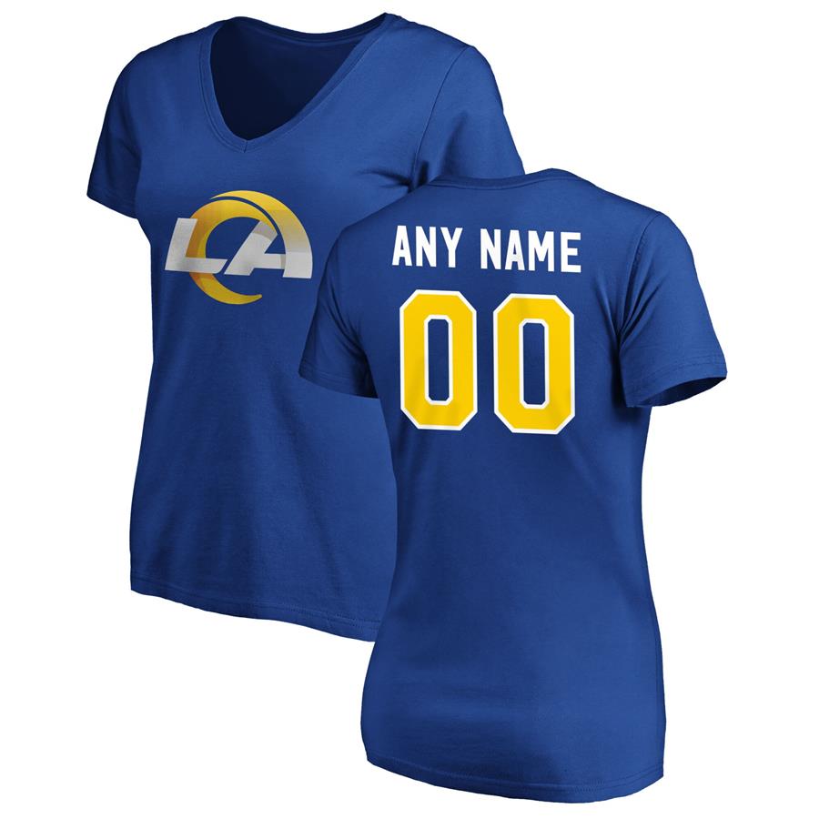 Los Angeles Rams Fanatics Branded Women's Winning Streak Personalized Any Name & Number V-Neck T-Shirt - Royal
