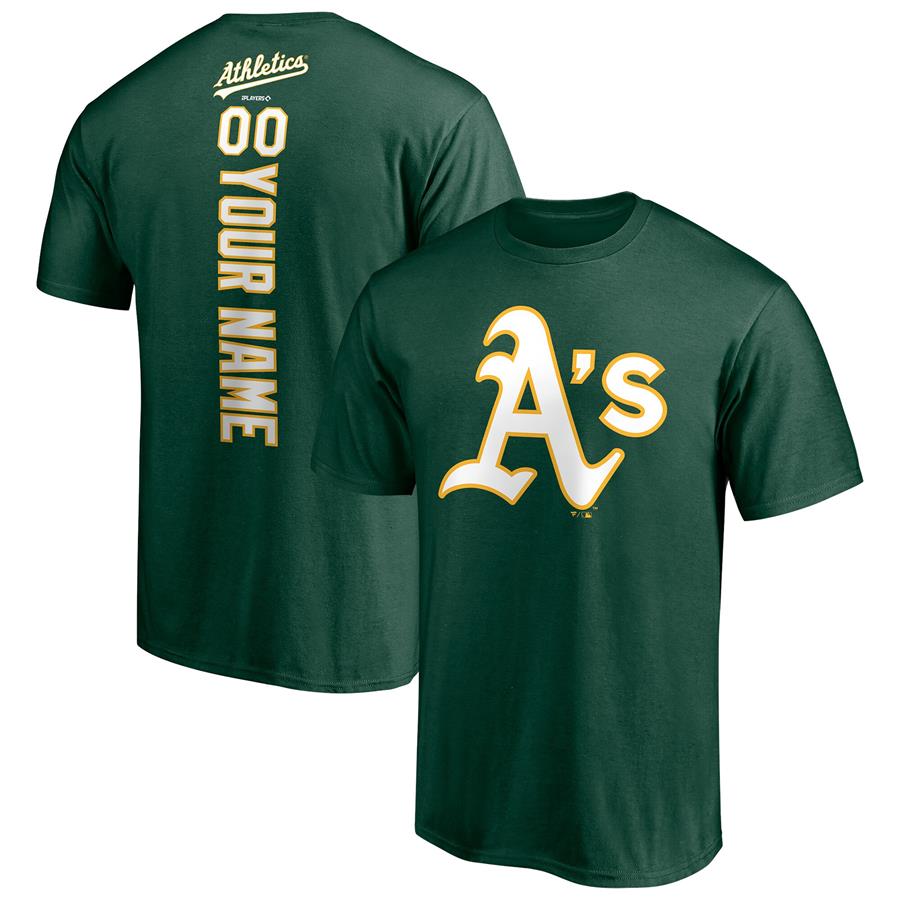 Oakland Athletics Fanatics Branded Personalized Playmaker Name & Number T-Shirt - Green