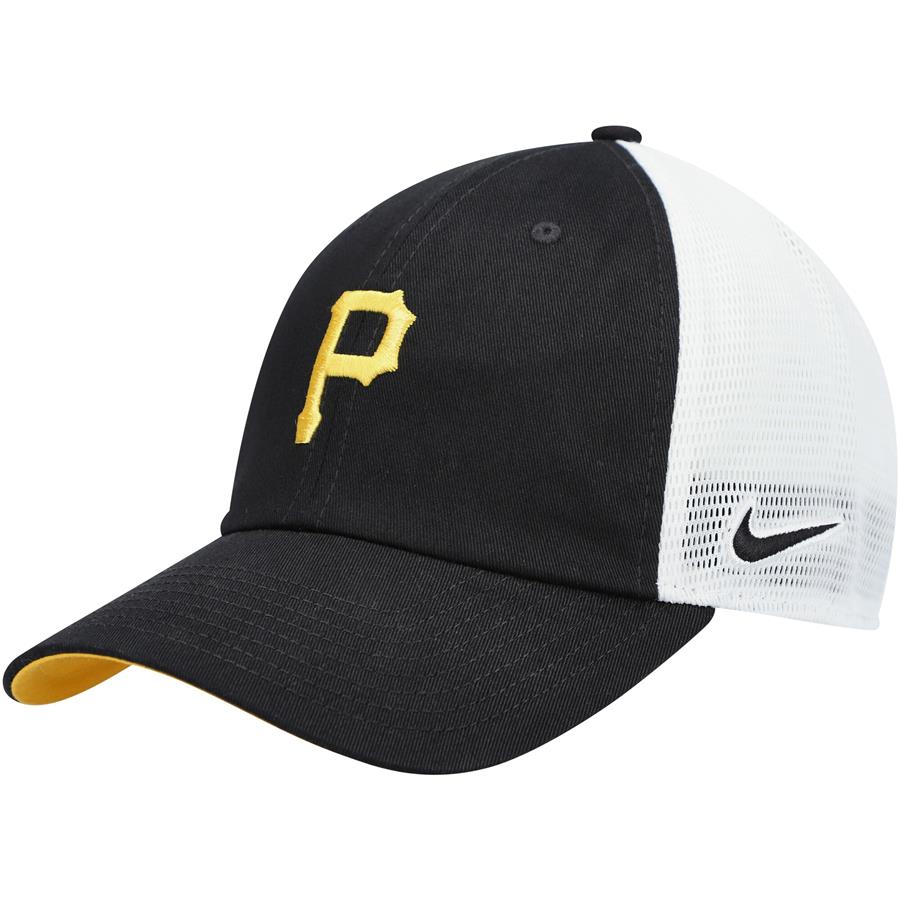 Pittsburgh Pirates Nike Heritage 86 Team Trucker Adjustable Hat - Black