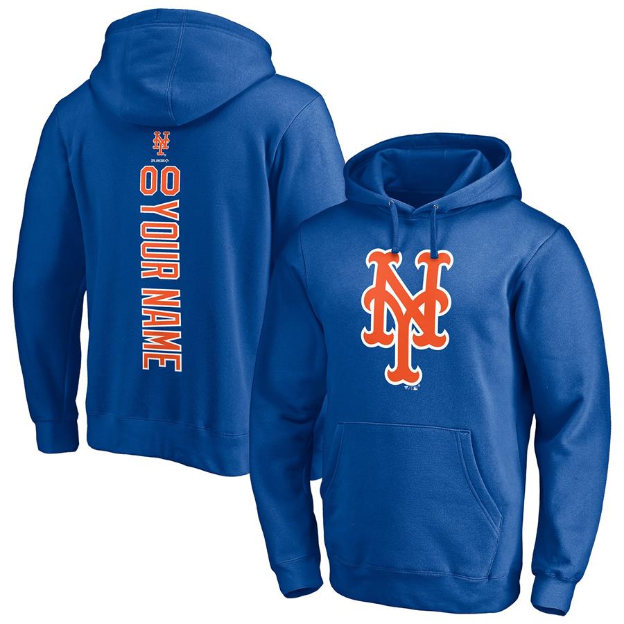 New York Mets Fanatics Branded Personalized Playmaker Name & Number Pullover Hoodie - Royal