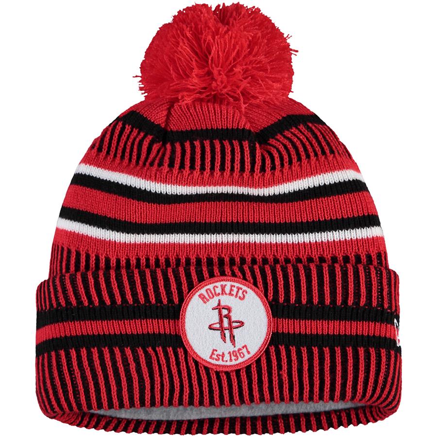 Houston Rockets New Era Team Sport Cuffed Knit Hat with Pom - Red