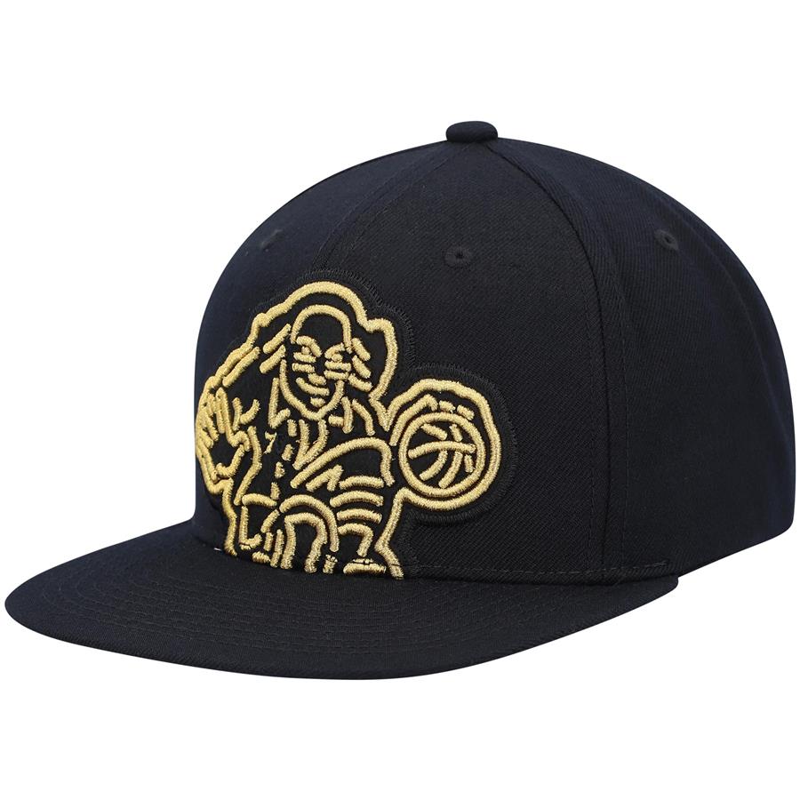 Philadelphia 76ers Mitchell & Ness Crop Neon XL Snapback Hat - Black