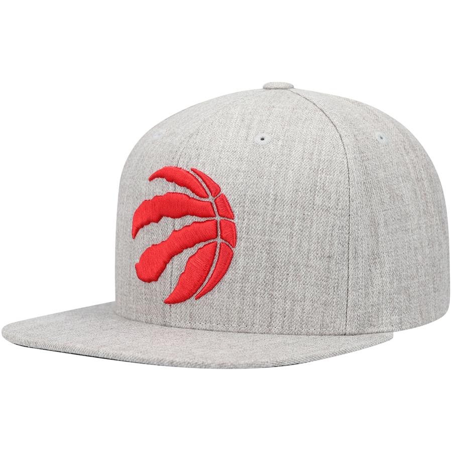 Toronto Raptors Mitchell & Ness Team Logo Snapback Hat - Heathered Gray