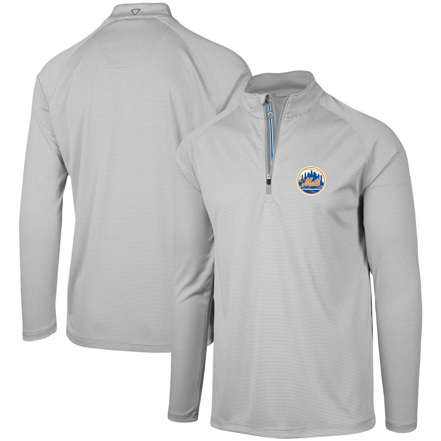 New York Mets Levelwear Orion Historic Logo Raglan Quarter-Zip Jacket - Gray