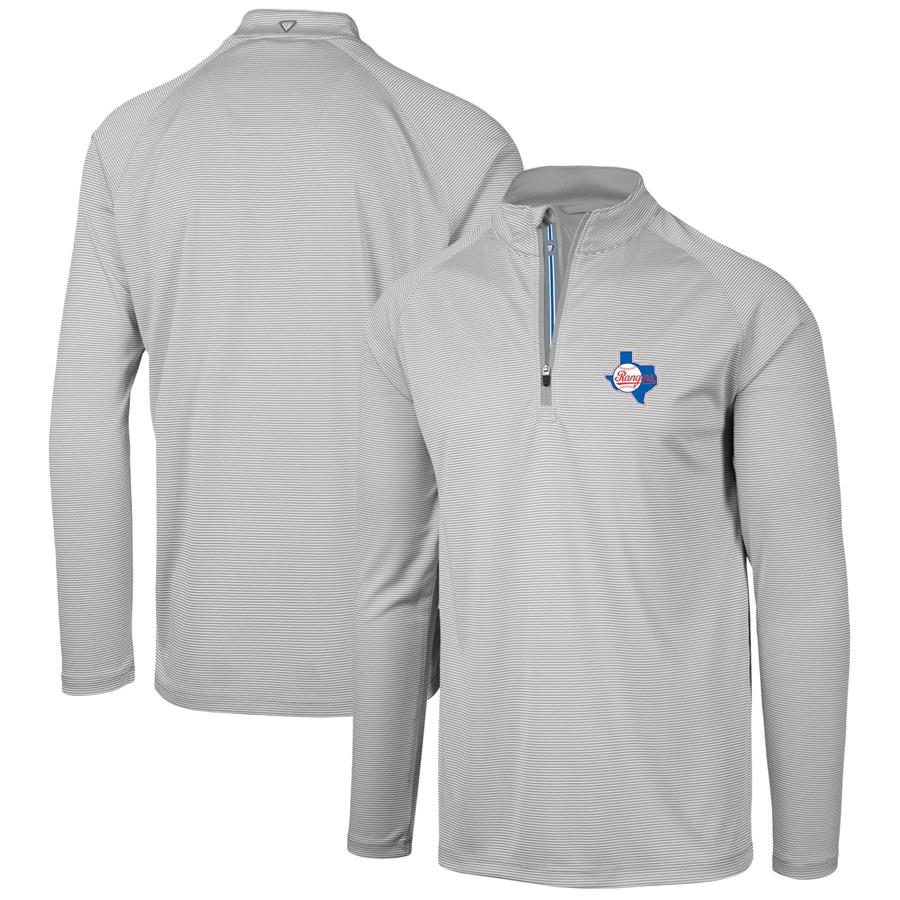 Texas Rangers Levelwear Orion Historic Logo Raglan Quarter-Zip Jacket - Gray