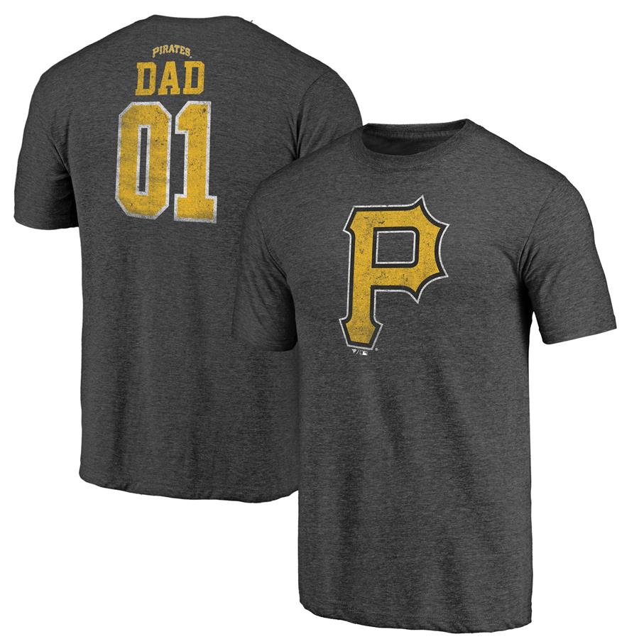 Pittsburgh Pirates Fanatics Branded Father's Day Greatest Dad Tri-Blend T-Shirt - Black