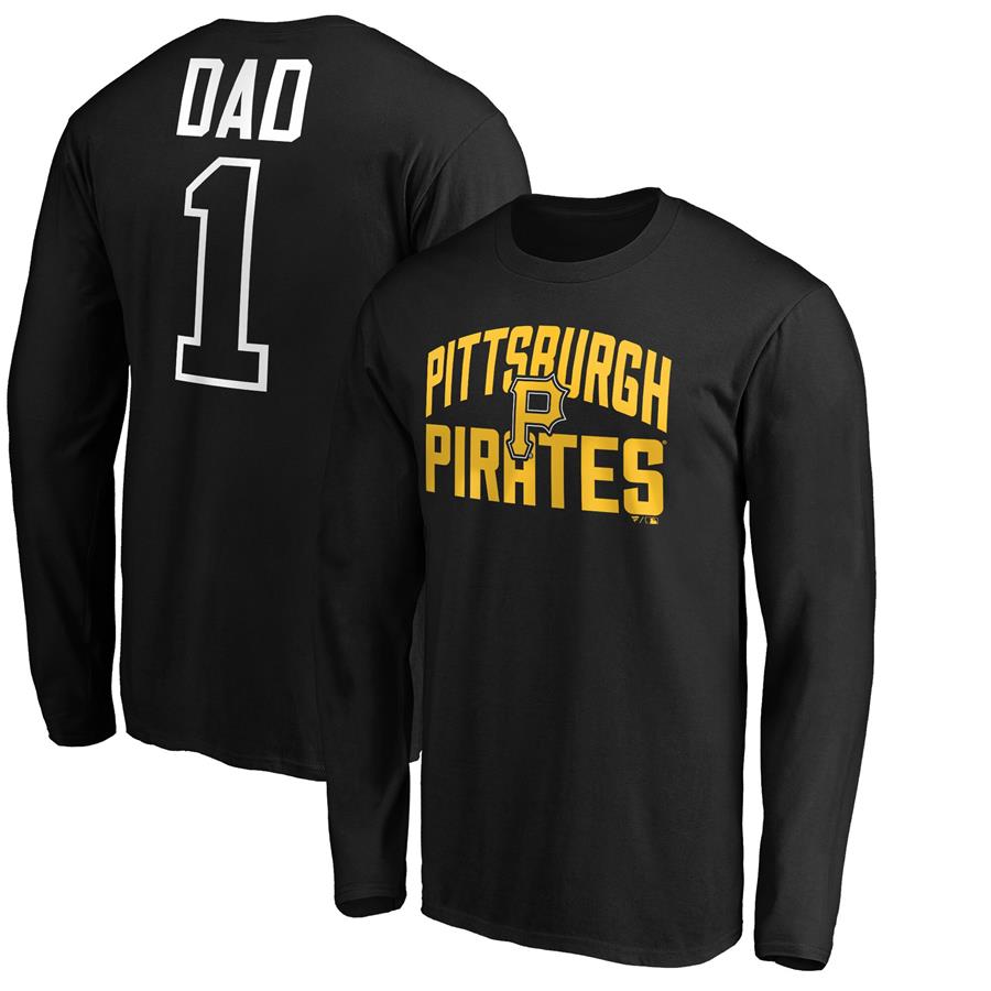 Pittsburgh Pirates Fanatics Branded Father's Day #1 Dad Long Sleeve T-Shirt - Black