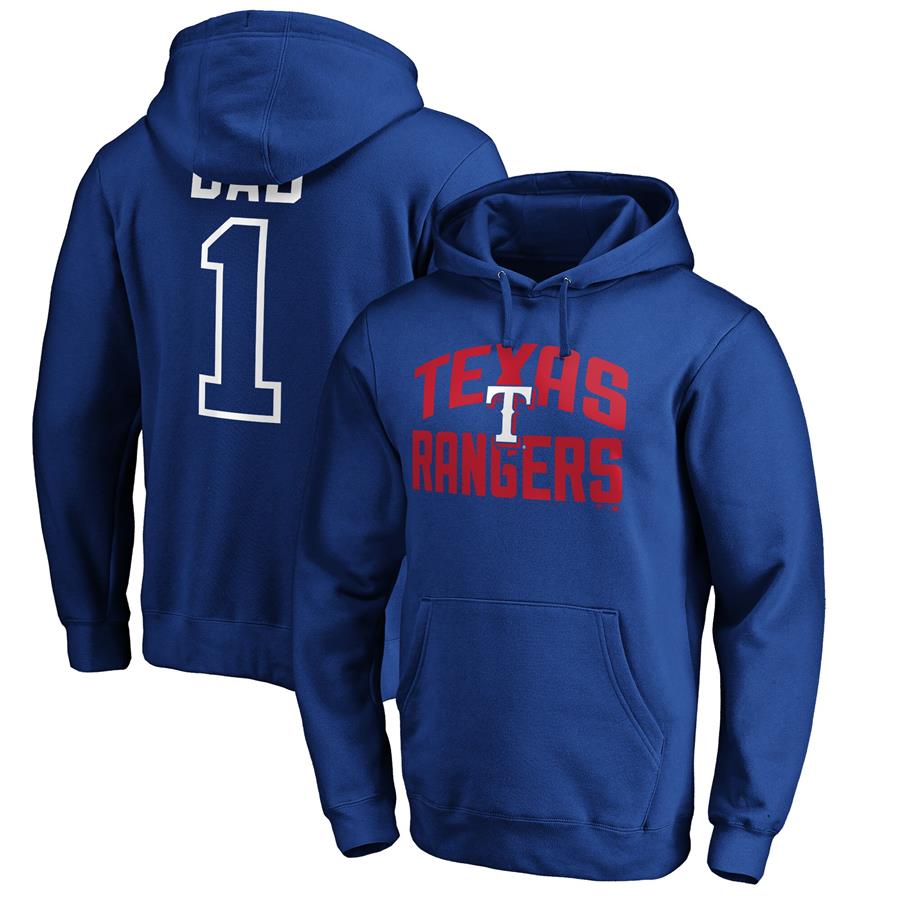 Texas Rangers Fanatics Branded Father's Day #1 Dad Pullover Hoodie - Royal
