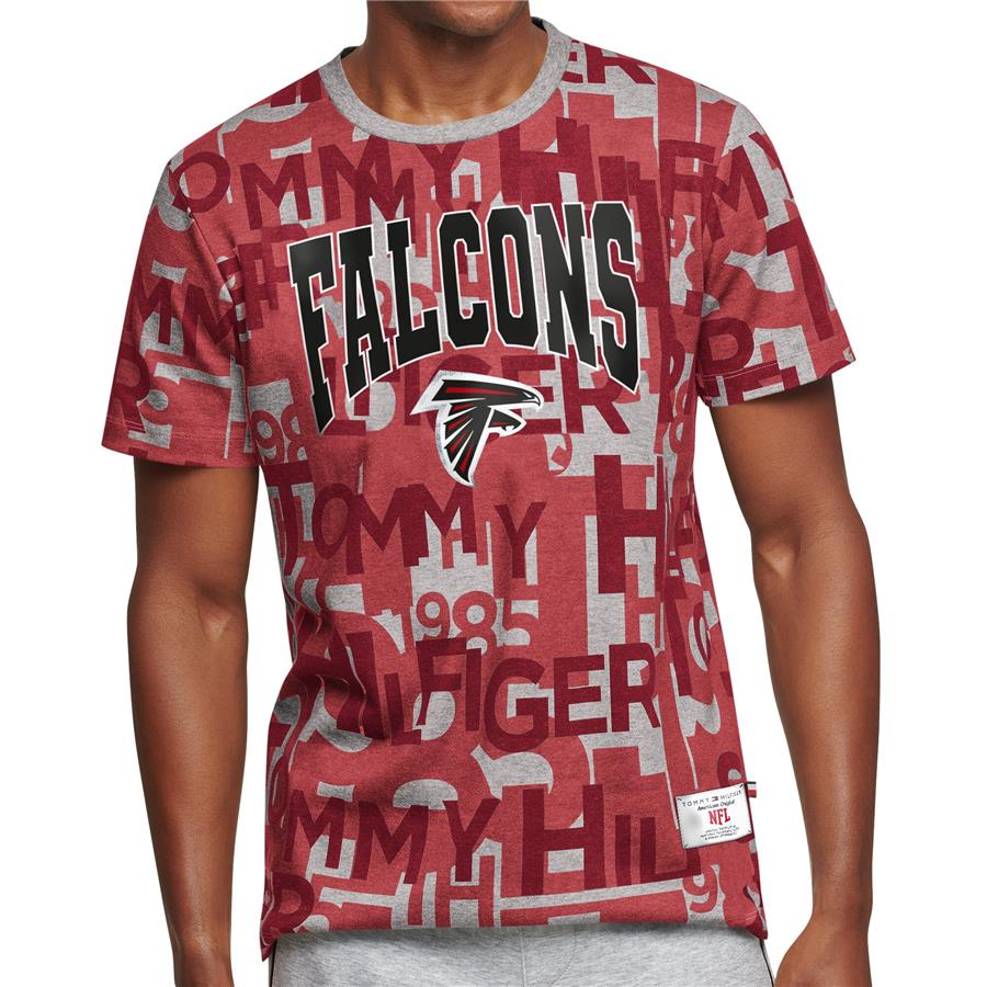 Atlanta Falcons Tommy Hilfiger All Over Print T-Shirt - Red