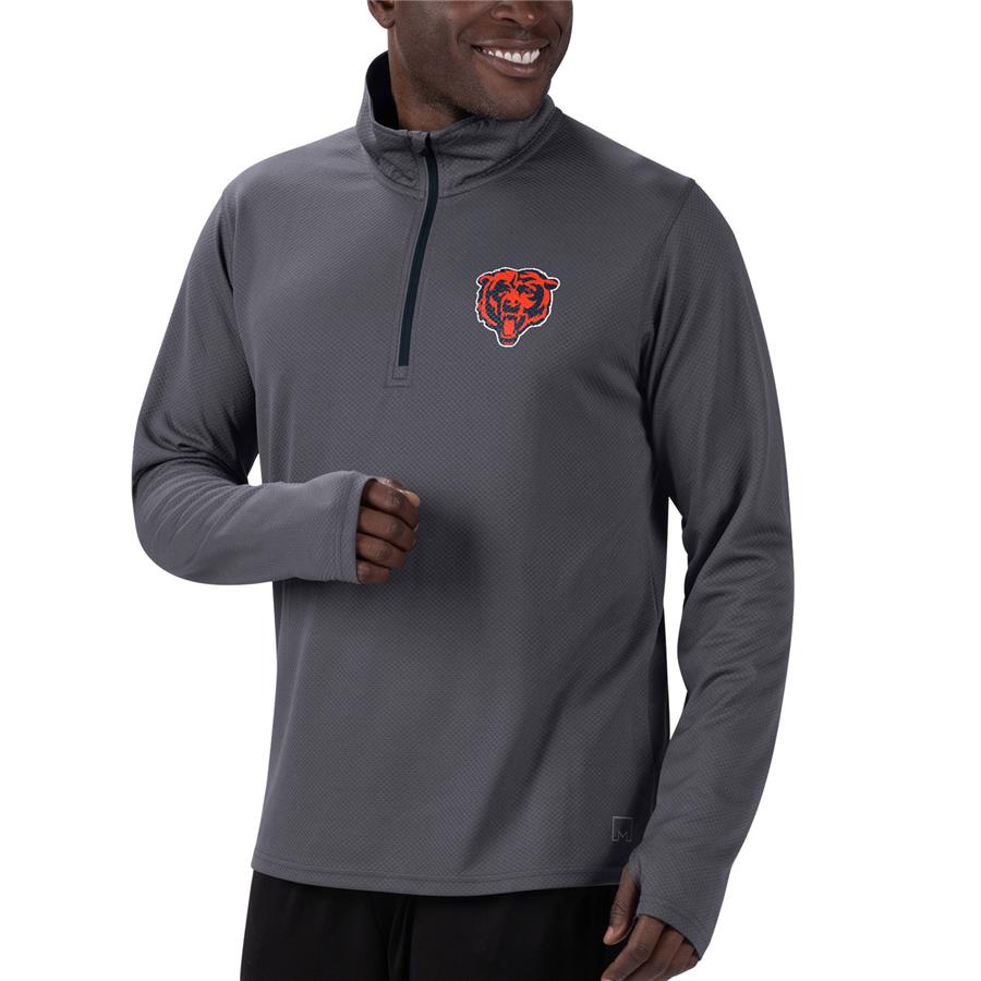 Chicago Bears MSX by Michael Strahan Base Half-Zip Jacket - Gray
