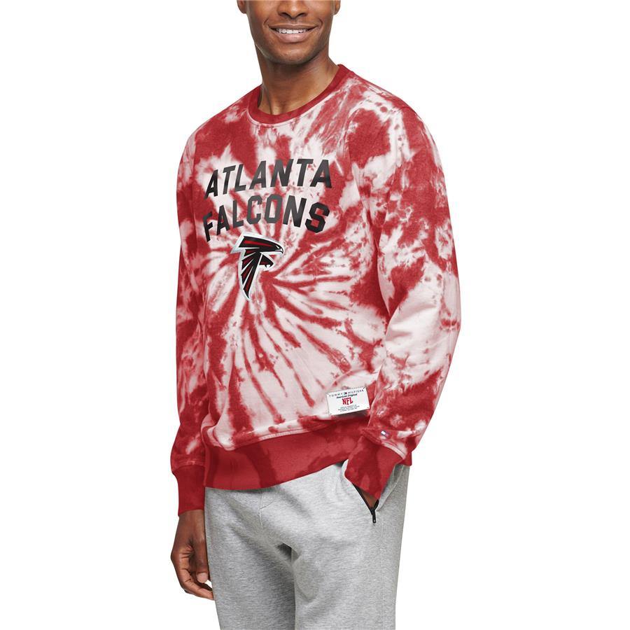 Atlanta Falcons Tommy Hilfiger Tie Dye French Terry Pullover Sweatshirt - Red