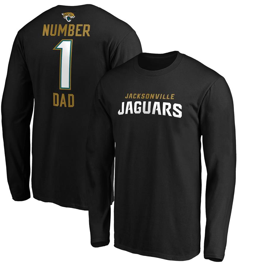 Jacksonville Jaguars Fanatics Branded #1 Dad Long Sleeve Team Logo T-Shirt - Black