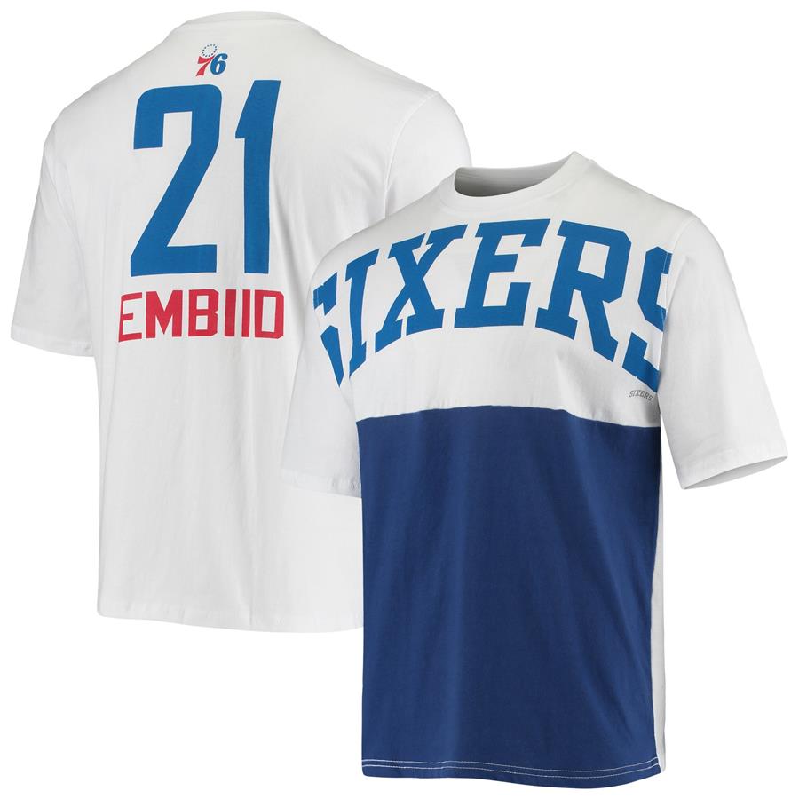Joel Embiid Philadelphia 76ers Fanatics Branded Yoke T-Shirt - White
