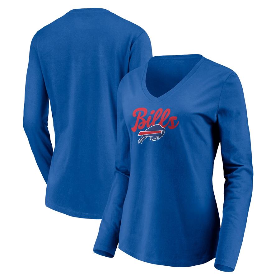 Buffalo Bills Fanatics Branded Women's Freehand Long Sleeve V-Neck T-Shirt - Royal