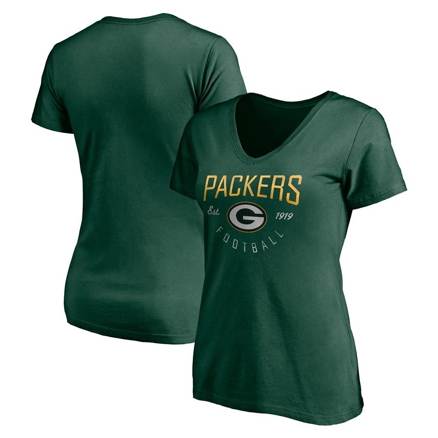 Green Bay Packers Fanatics Branded Women's Live For It V-Neck T-Shirt - Green