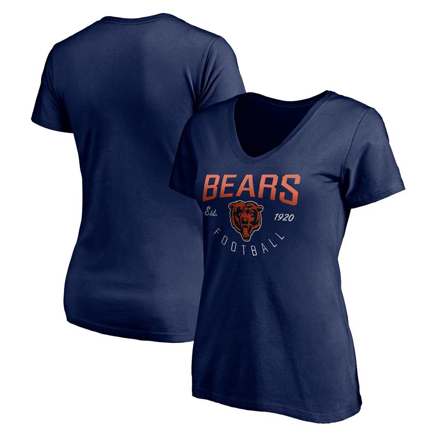 Chicago Bears Fanatics Branded Women's Live For It V-Neck T-Shirt - Navy