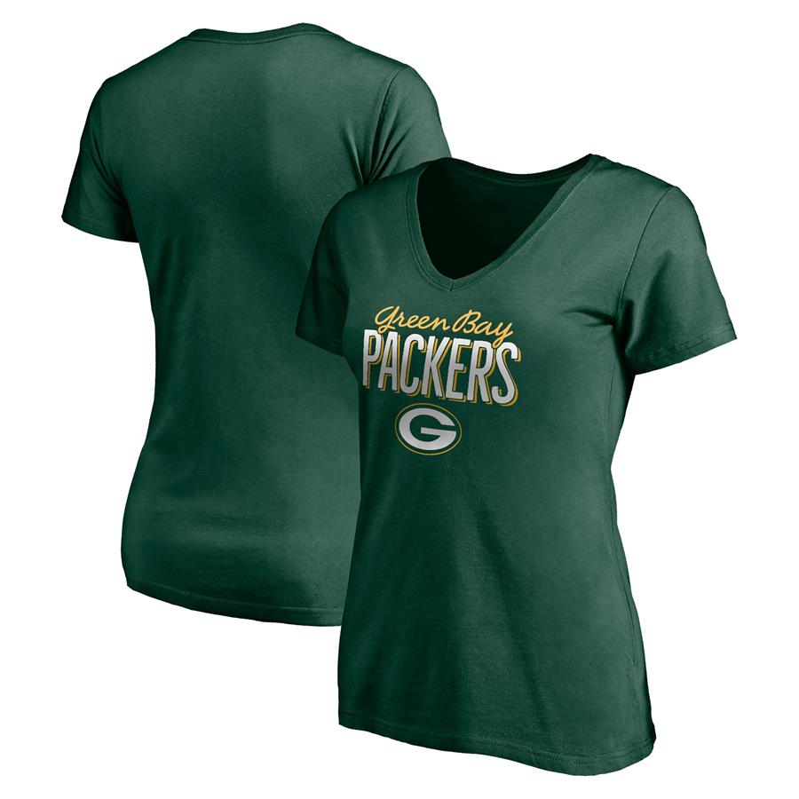 Green Bay Packers Fanatics Branded Women's Nostalgia V-Neck T-Shirt - Green