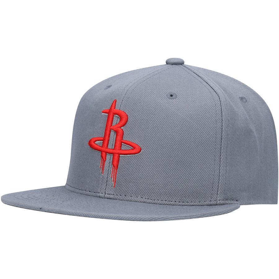 Houston Rockets Mitchell & Ness Central Snapback Hat - Charcoal