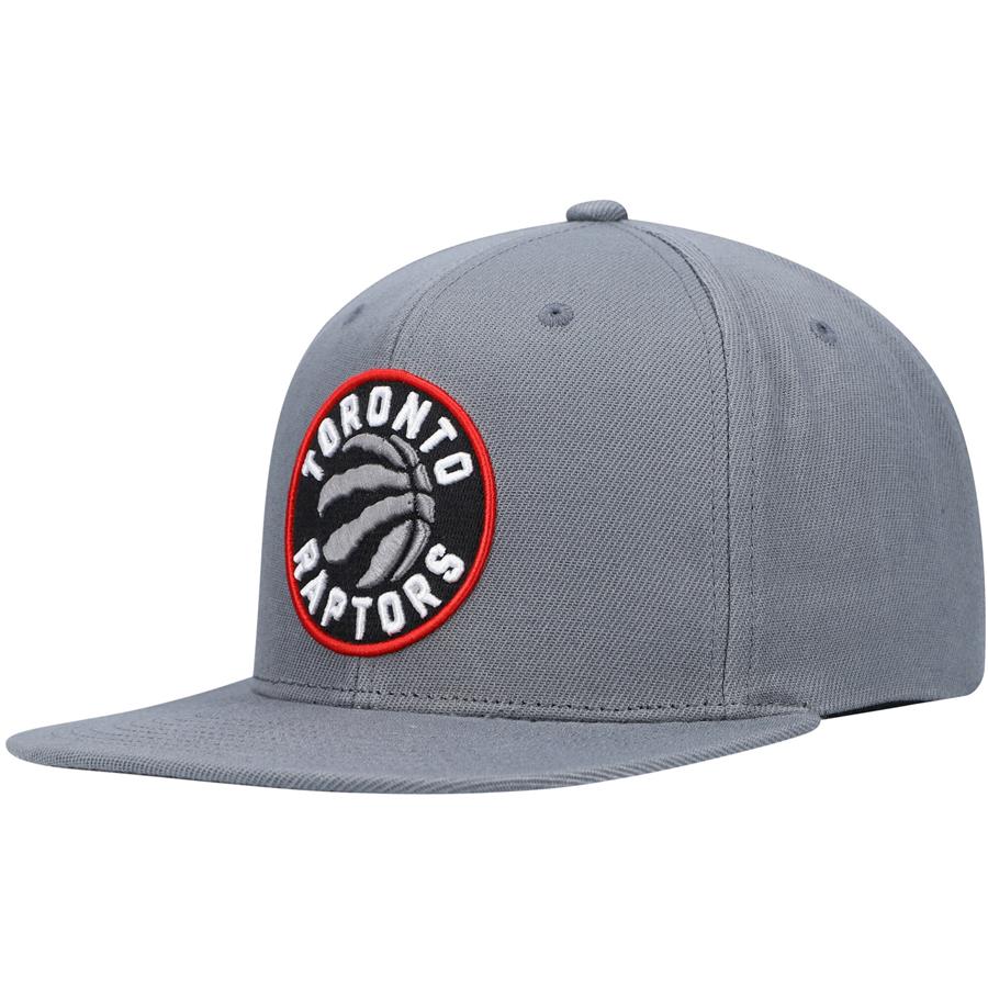 Toronto Raptors Mitchell & Ness Central Snapback Hat - Charcoal