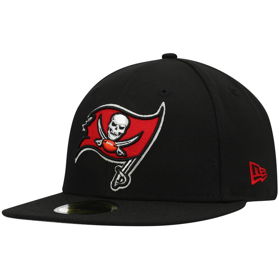 Tampa Bay Buccaneers New Era Omaha Primary Logo 59FIFTY Fitted Hat - Black