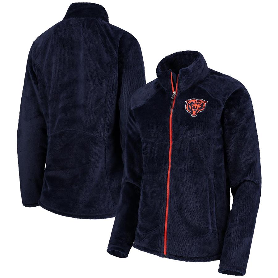 Chicago Bears G-III 4Her by Carl Banks Women's Tie Breaker Fleece Full-Zip Jacket - Navy