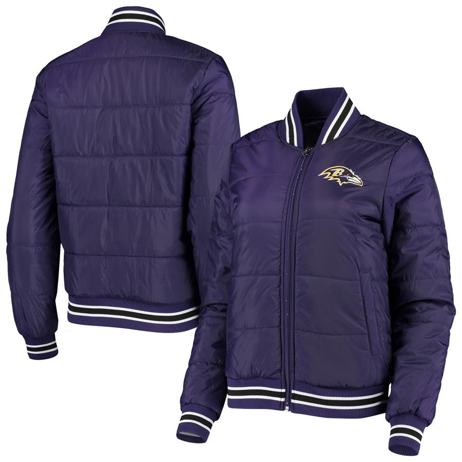 Baltimore Ravens G-III 4Her by Carl Banks Women's Field Goal Bomber Full-Zip Jacket - Purple