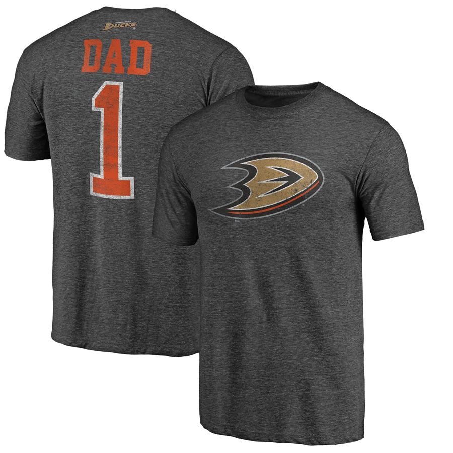 Anaheim Ducks Fanatics Branded Greatest Dad Tri-Blend T-Shirt - Charcoal