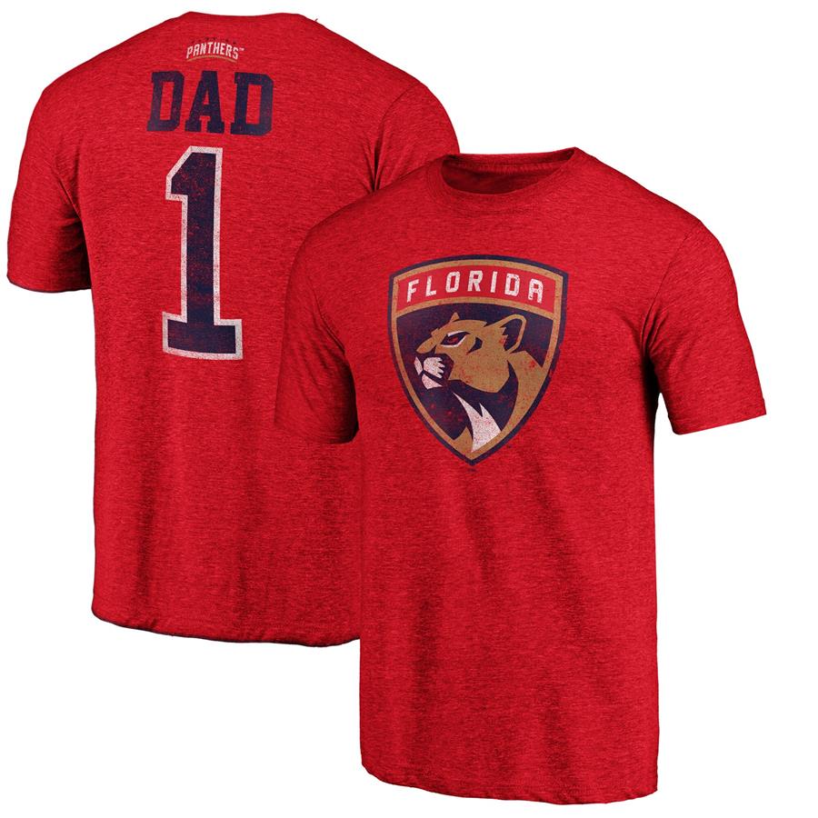 Футболка Florida Panthers Fanatics Branded Greatest Dad Tri-Blend (красный)