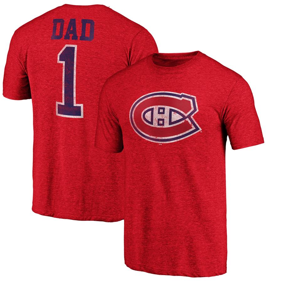 Футболка Montreal Canadiens Fanatics Branded Greatest Dad Tri-Blend (красный)
