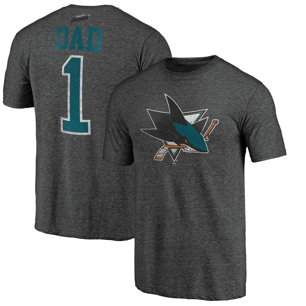 Футболка San Jose Sharks Fanatics Branded Greatest Dad Tri-Blend (тёмно-серый)