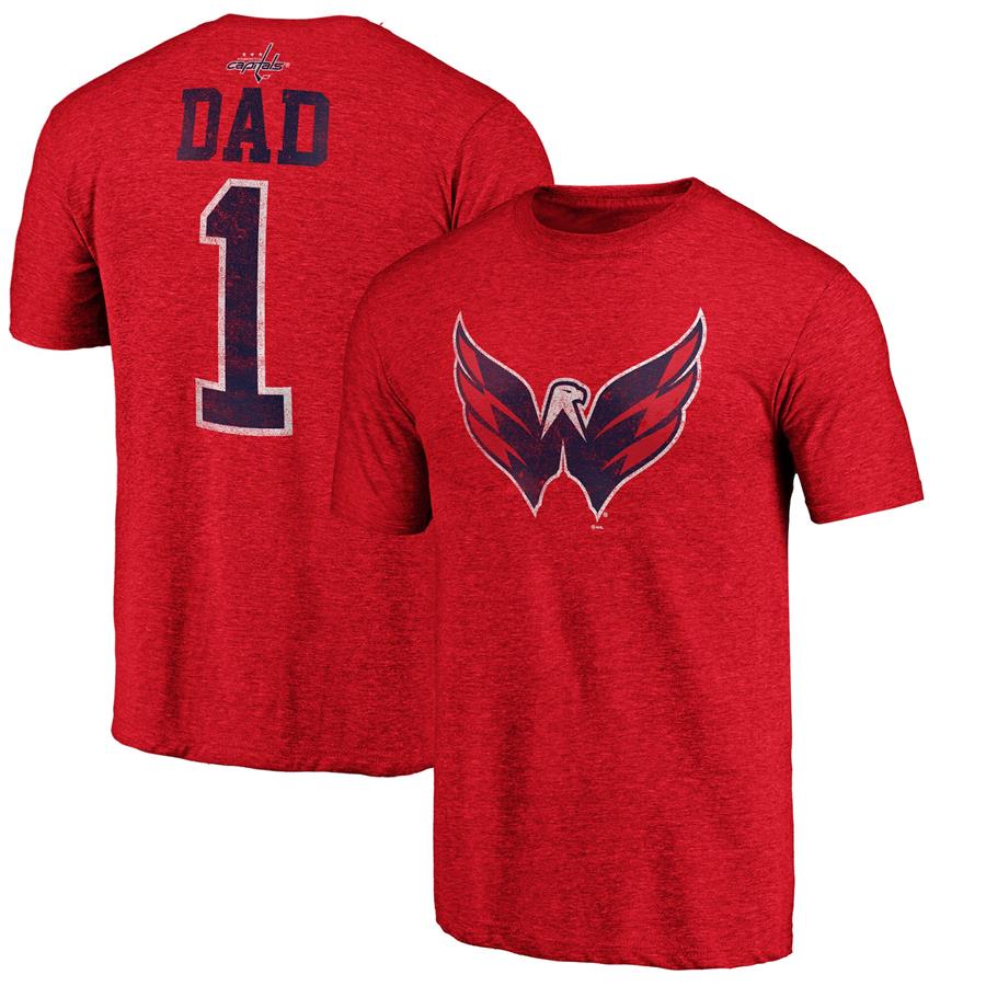 Washington Capitals Fanatics Branded Greatest Dad Tri-Blend T-Shirt - Red